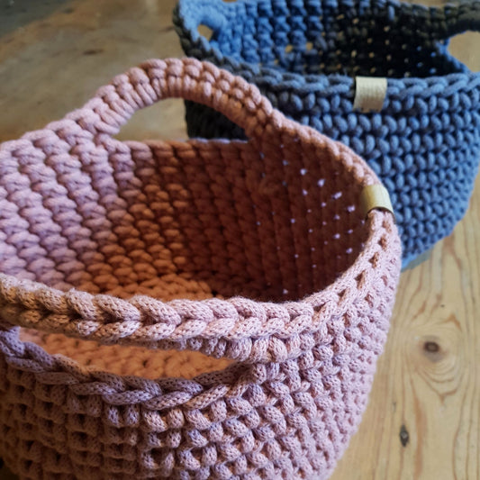Large Crochet Basket with Handles